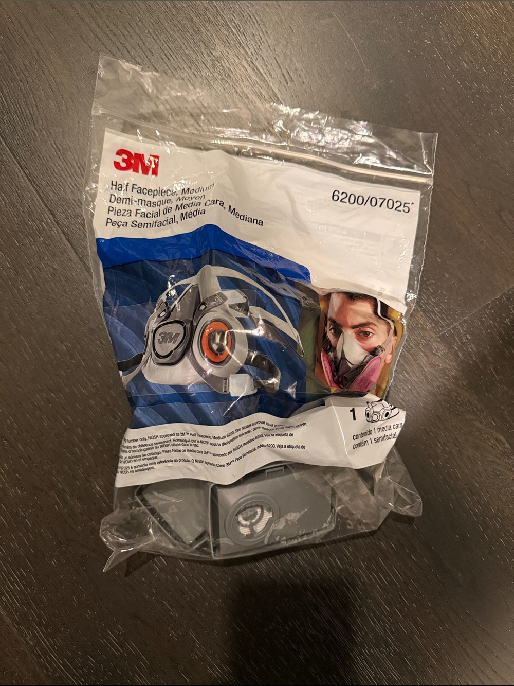 3M Gray Half Facepiece Respirator - Model 6200/07025